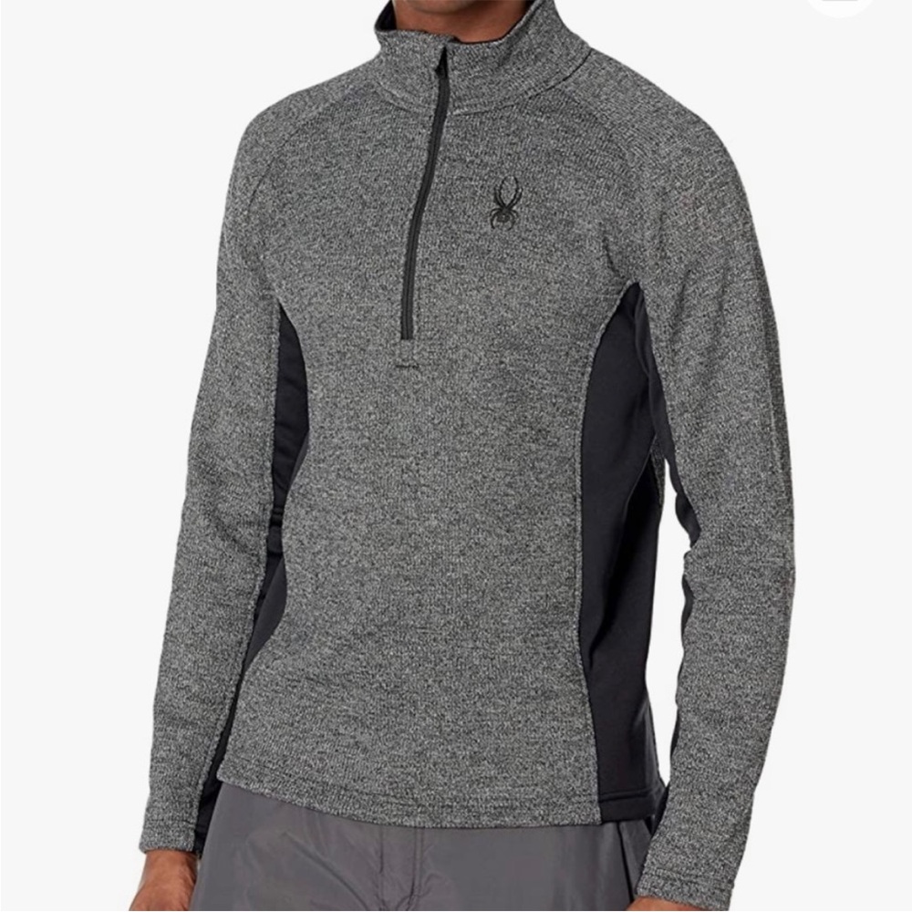 New Spyder 1/2 Zip Outbound Pullover Sweater Jacket Gray / Black Medium